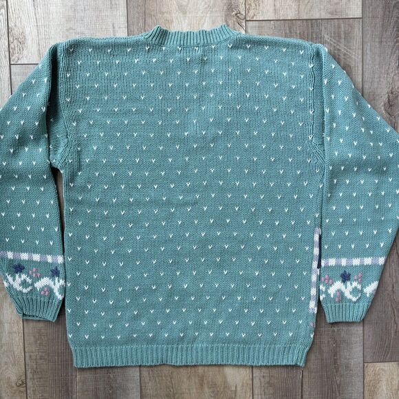 Vintage 62 East Womens Floral Cottagecore Sweater Size M Grandmacore Feminine - Picture 2 of 14